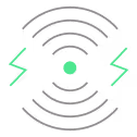 Wi-Fi signal icon with surrounding green lightning bolts indicating jamming protection.